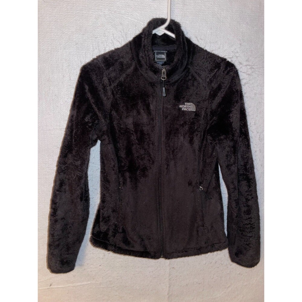 The North Face Womens Jacket Pullover Full Zip XS Osito Furry Warm Fleece Black